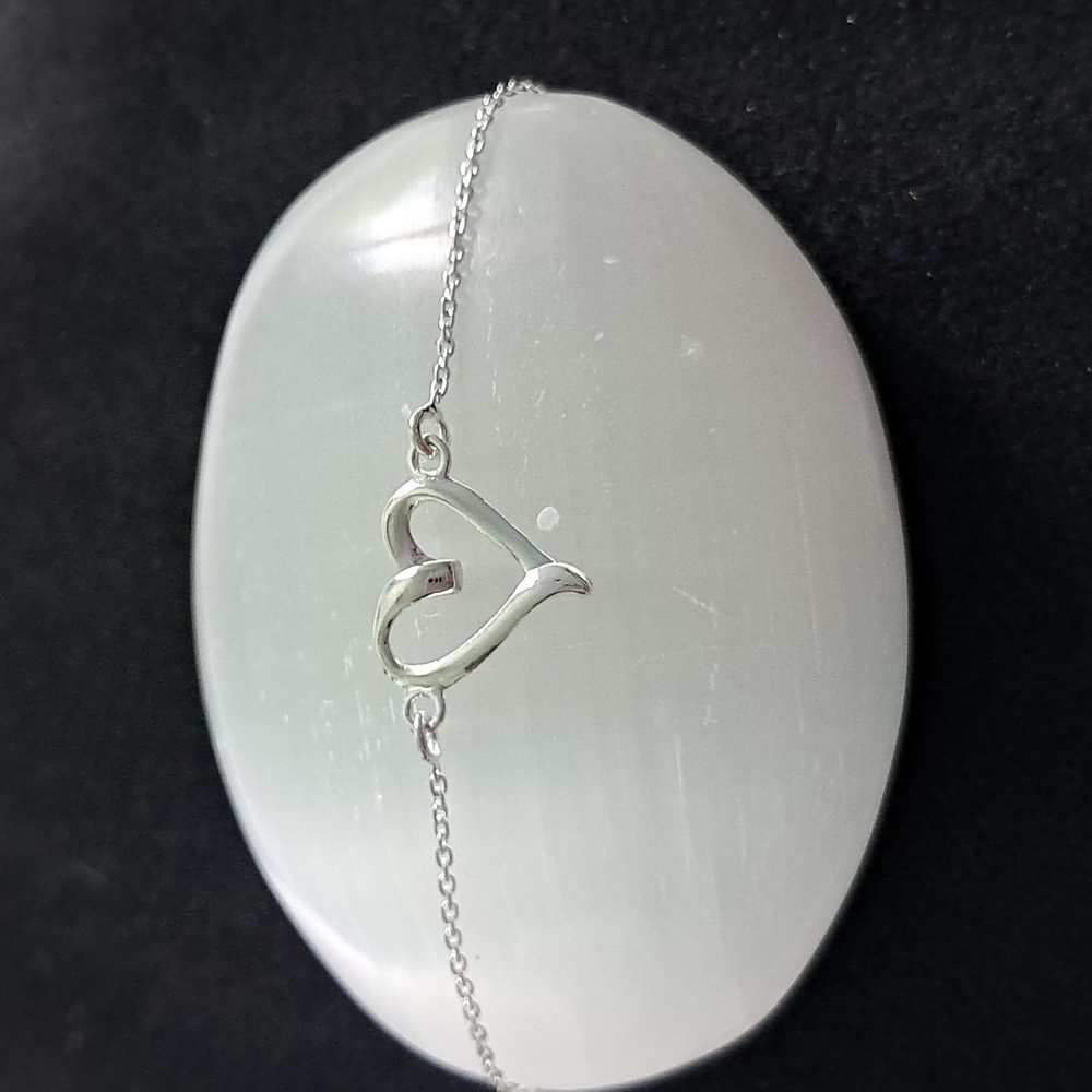 Sterling Silver‎ Cursive Heart bracelet